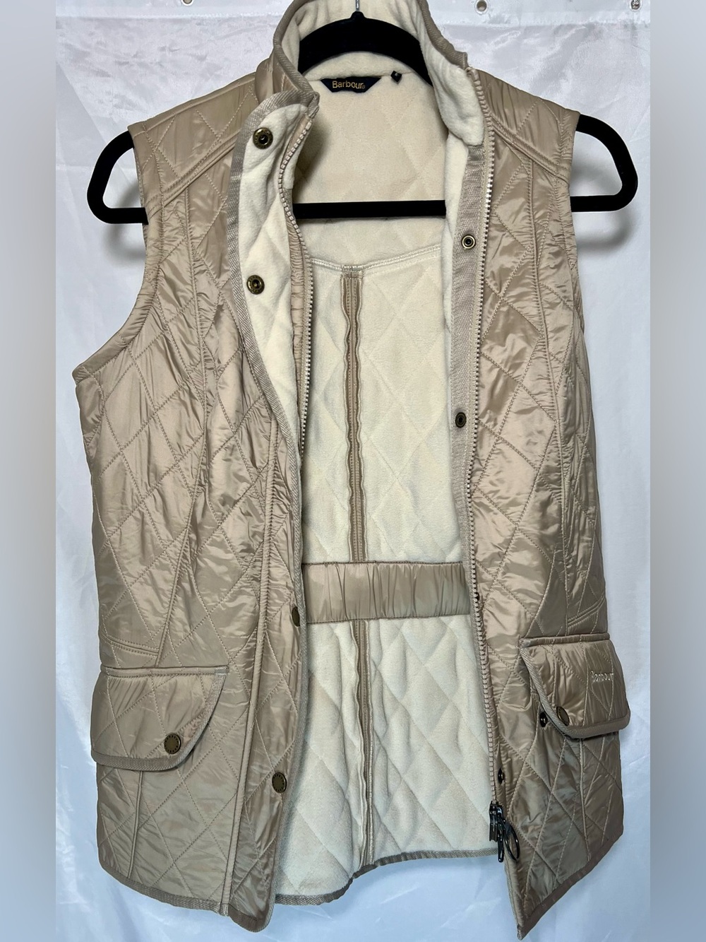 Barbour Cavalry Quilted Gilet Vest Fleece Lined US 8 UK 12